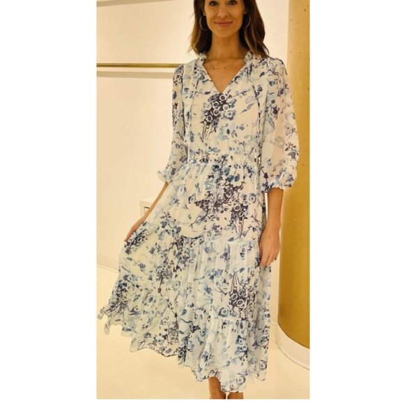 Ivy Dress Cream Blue - Picture 1 of 1